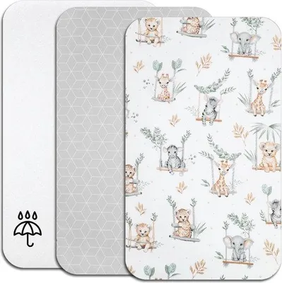 Produktbild von Famanu Spannbettlaken Set 80 x 160 cm mit Wasserdichtem Matratzenschoner - 2-teilig