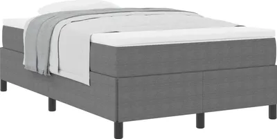 Obrázek produktu pro Postel s boxspringem Světle šedá 120 x 200 cm Žebrovaná látka