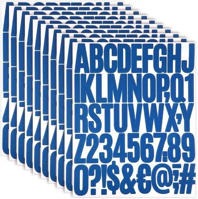 Produktbild von Vinyl-Aufkleber, 10 Bögen - Alphabet/Zahlen - Selbstklebende Buchstaben - Großbuchstaben-Aufkleber - Dekoration/Bastelprojekte - 500 Stück - Buchstaben-Aufkleber