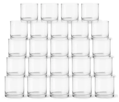 Produktbild von Teelichthalter aus Glas 24er Set - Ø10 cm x H10 cm - Transparentes Windlicht