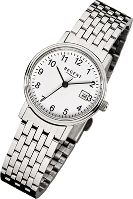 Produktbild von Regent Damen Edelstahlarmband Uhr silber F-598 Quarzuhr URF598