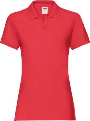 Produktbild von Fruit of the Loom Damen T-Shirt Polohemd kurzarm Poloshirt Polo Shirt, Größe:2XL (18), Farbe:Rot