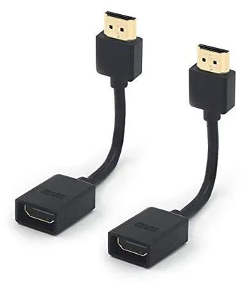 Zdjęcie produktu dla Przedłużacz HDMI 2.0 4K złocony zestaw 2 szt. 12 cm do
