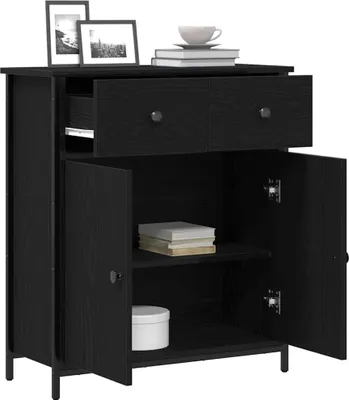 Obrázok produktu pre vidaXL Príborník čierny dubový vzhľad 70 x 30 x 80 cm materiál na báze dreva