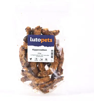 Obrázek produktu pro Lutopets, kuřecí krky – 250 g – žvýkací pochoutka s měkkými kůstkami