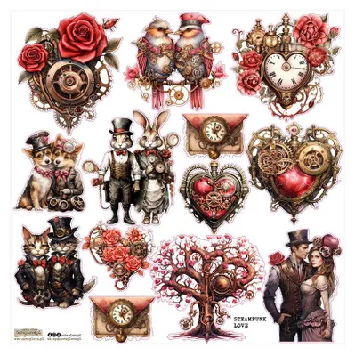 Produktbild von AUFKLEBER - ScrapLove - Steampunk Liebe