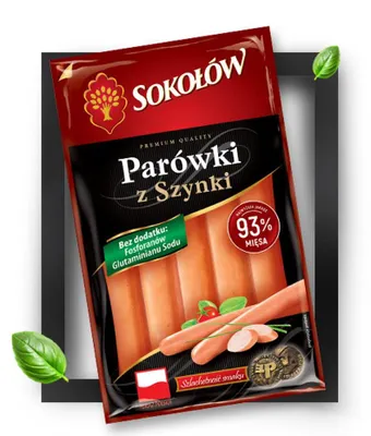 Obrázek produktu pro Sokołów Parówki Z Szynki - 1 kg - Klasické vepřové párky