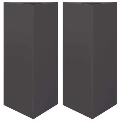 Image de vidaXL, lot de 2 bacs à plantes triangulaires noirs, 40 x 34,5 x 75 cm, en acier