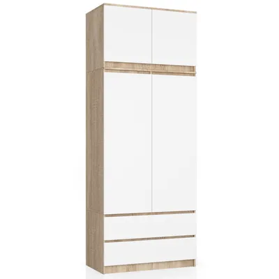 Zdjęcie produktu dla AKORD Furniture Factory SP0PSYSNADSONBIA010, Dąb, Szafa, 2 pół., 2 drzw., Matowy, Drzwi na zawiasach
