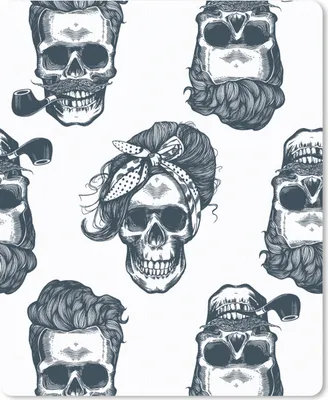 Produktbild von MuchoWow® Mauspad Mousepad Puber - Totenkopf - Kopftuch - Muster 30x40 cm - Mousepads - Maus Mat - Pad - Mausunterlage - Mausmatten