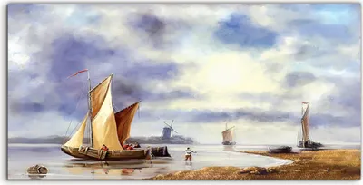 Produktbild von Coloray Acrylbild 140x70  Wandbild Acrylbilder Gemälde Meer landschafts Fischer