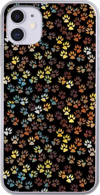 Produktbild von MuchoWow® Handyhülle Schutzhülle Hülle für Telefoonhoesje iPhone 11 Muster - Hunde - Pfoten - Jungen - Mädchen - Kinder - Kinder Silikon Softcase Handy Hülle - Handytasche