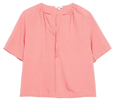 Produktbild von S. Oliver Damen Bluse Lila/Pink Größe 42 Relaxed Fit Allover-Print strukturiert