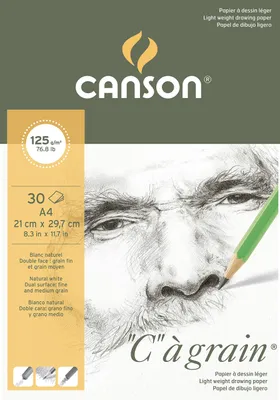Produktbild von Canson 400060605 C a grain Zeichenpapier, A4, naturweiß