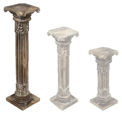 Produktbild von Säule Antike Blumensäule Dekosäule Ständer Sockel Podest Blumenständer Holz in vielen verschiedenen Designs , Säulen Variante Antik:Braunwash 100 cm