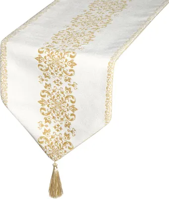 Produktbild von EUROFIRANY | Tischläufer - 30 x 180 cm - weißes Tischtuch - Stilvoll und Elegant