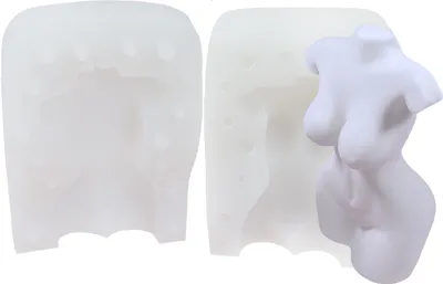 Obrázek produktu pro Silikon Kerzenform Seifen Gussform, Körper Frau mit großen Brüsten, aufklappbar, 105 x 80 x 60 mm, 65 ml