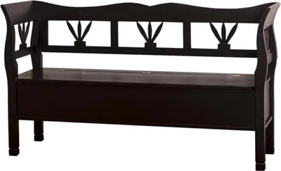 Produktbild von Casa Padrino Landhausstil Gartenbank mit Staufach für Feuerholz Schwarz 163 x 48 x H. 92 cm - Gartenmöbel im Landhausstil