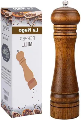 Produktbild von Famanu Handmühle für Pfeffer und Salz - 20 cm mit verstellbarem Keramikkern