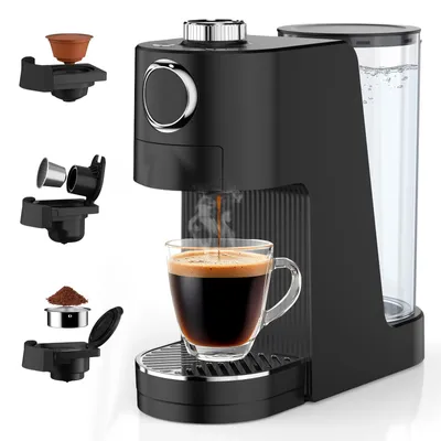 3-in-1 Espressomaschine 20 Bar, Kapsel & gemahlen, schwarz