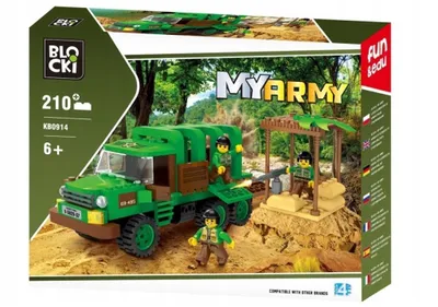 Zdjęcie produktu dla Blocki Myarmy Akcja W Dżungli Do Zabawy Z Ciężarówką Wojskową I Żołnierza