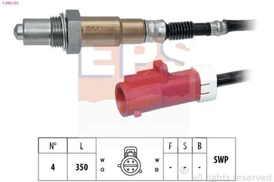 Produktbild von EPS Lambdasonde für FORD Fiesta Mk6 Schrägheck (JA8, JR8) nach-Kat Beheizt Planarsonde 350mm 1.998.183