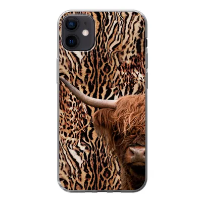 Produktbild von MuchoWow® Handyhülle Schutzhülle Hülle für iPhone 12 mini Schottischer Highlander - Kuh - Pantherdruck Silikon Softcase Handy Hülle - Bild