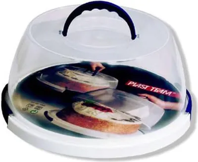 Produktbild von plast team Tortenhaube rund transparent/weiß