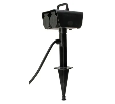Produktbild von Kopp Gartenspieß Gartensteckdose 4 Schutzkontaktsteckdosen schwarz IP44