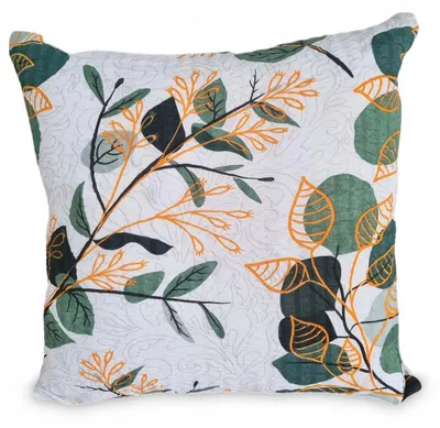 Produktbild von Fan Kissenbezug Krepp 70x80 weiß grün botanische Blätter