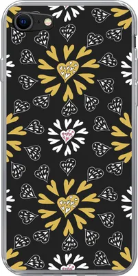 Produktbild von MuchoWow® Handyhülle Schutzhülle Hülle für Telefoonhoesje iPhone SE 2020 Mädchen - Herz - Schnittmuster - Mädchen - Kinder - Kinder Silikon Softcase Handy Hülle - Kartenbesitzer