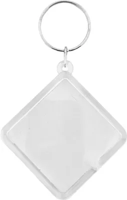 Produktbild von CombiCraft Plexiglas Schlüsselanhänger Raute groß, 58x58mm - 50 Stück