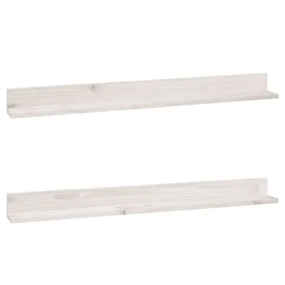 Image de vidaXL Étagères murales 2 pcs. Blanc 110x11x9 cm Pin massif
