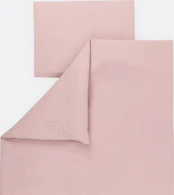 Produktbild von KraftKids Bettwäscheset Musselin goldene Punkte auf Rosa Kissen: 80 x 80 cm, Decke: 140 x 200 cm