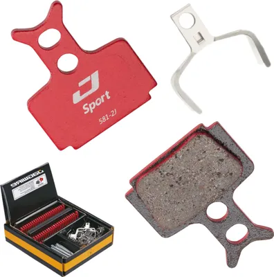 Produktbild von Jagwire Bremsbeläge Disc Sport Semi-Metallic Werkstattverpackung 25 Paar Rot.