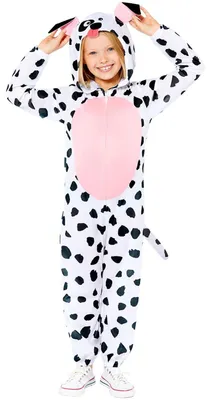 Dalmatiner Kostüm Onesie für Kinder, 10-12 Jahre, Polyester