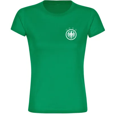 Produktbild von multifanshop Damen T-Shirt - Deutschland - Adler Retro, grün, Größe L