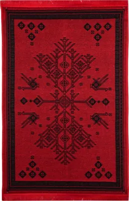 A flat lay of a rug.