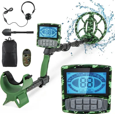 Produktbild von COSTWAY Metalldetektor Profi, Leicht Golddetektor mit 5 Modi, verstellbarem Schaft, LCD-Display, 26cm Suchspule, Metallsuchgerät wasserdicht