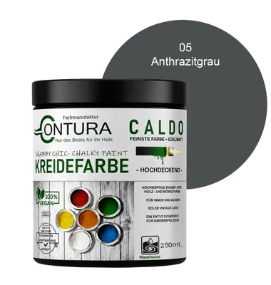 Produktbild von Contura BeGreen 250ml. Kreidefarbe Shabby Chic Möbellack - 05 Anthrazitgrau