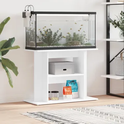 Produktbild von Möbel Aquariumständer Weiß 80x35x60 cm Holzwerkstoff - Sonstiges Aquarienzubehör &25177