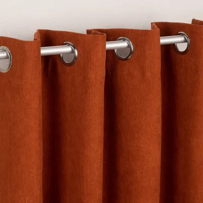 Produktbild von Ösengardine Cordoptik einfarbig rostorange 140x260cm