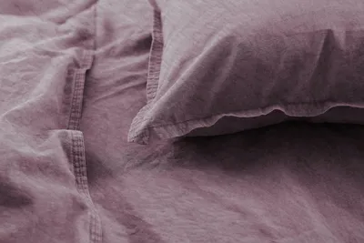 Produktbild von Primera Flanell Bettwäsche 155x220 stonewashed berry uni aubergine 173100-466