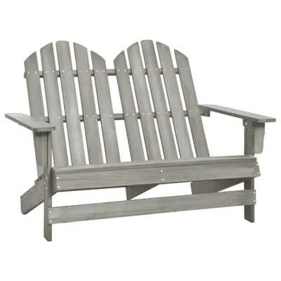 Image de banc de jardin Adirondack 2 places en bois massif de sapin gris