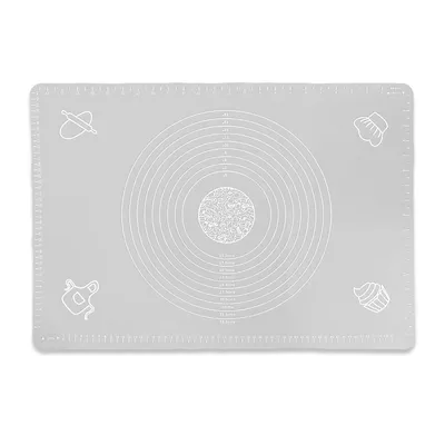 Produktbild von XXL 65x45cm rutschfeste Silikon Backunterlage Backmatte Teigmatte Rollmatte Silikonmatte Dauerbackmatte Grau