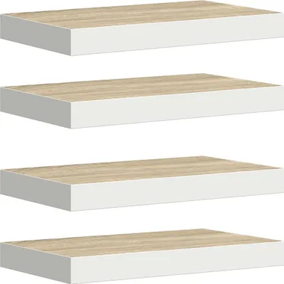 Obrázok produktu pre vidaXL Závesné police 4 ks Dubový vzhľad a biela 40x23x3,8 cm MDF