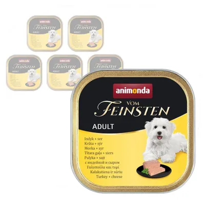 Produktbild von Animonda Vom Feinsten Adult 6x150g Nassfutter für Hunde Pastete mit Pute und Käse