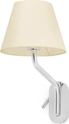 Zdjęcie produktu dla ETERNA lampa ścienna wewnętrzna z czytnikiem prawa chrom/beż 24006-11