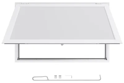 Image de SucceBuy Fenêtre de restauration rapide (1346 x 838 mm), fenêtre de service avec cadre en aluminium pour remorques de fenêtre de service avec angle d'ouverture de 85° pour camions-restaurants, fenêtre hydrofuge pour concessions
