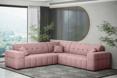 Produktbild von Ecksofa Designersofa NANCY in Stoff Perfekt Harmony Altrosa Seite Universal
